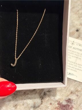 Delicate Gold Initial J Necklace - Women Jewelry Rose Gold Black diamond